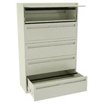 Tennsco Lpl4260l50 Putty 42 In W 5 Drawer Lateral File Cabinet, Champagne/putty. Fixed Price $1475.99.