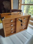 Gi-t12 Red Oak 4-drawer Mini Portable Chest By Gerstner International. Fixed Price $138.00.