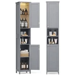 Vasagle Tall Storage Cabinet With Lights Slim Freestanding Adjustable Shelves Sm. Fixed Price $128.42.