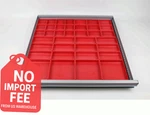 37 Pba Red Plastic Box Assortment - 1 Inch Deep Fits Lista,husky Toolbox Storage. Fixed Price $38.72.