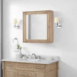 Home Decorators Aberdeen 24" W X 8" D Antique Oak Medicine Cabinet Mirror. Fixed Price $179.99.