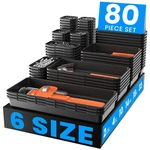 A-lugei & 80pcs Tool Box Organizer Fits 100+ Tools Black Garage .... Fixed Price $41.68.