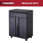 Regular Duty Welded 24-gauge Steel 1-drawer 2-door Garage Base Cabinet In Black. Fixed Price $396.76.