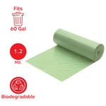 Berry Plastics Big City 60 Gallon Coreless Can Liner, 751932, Green Dlldpe, 38". Fixed Price $63.31.