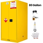 80gal Flammable Storage Cabinet 35'' 65'' Fireproof Safety Yellow. Fixed Price $1472.50.
