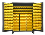 Durham Ssc-227-95, Cabinet With 227 Yellow Bins And 6" Legs, 60"x24"x84". Fixed Price $2981.93.